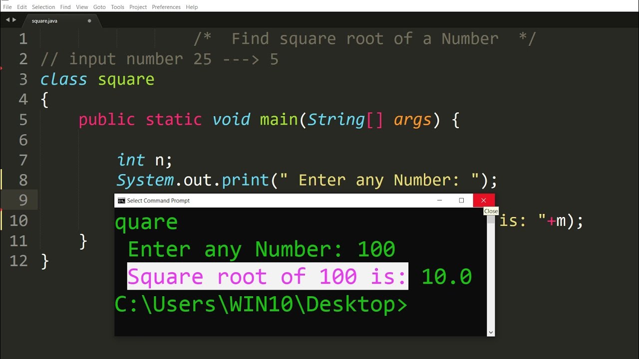 Java program to find Square Root of a Number | Learn Coding - YouTube