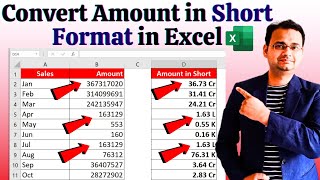 Excel Trick: Show Amount in Crore, Lakh, or K (in Short Format)