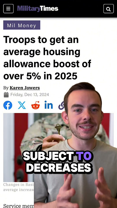 Troops to get an average housing allowance boost of over 5% in 2025