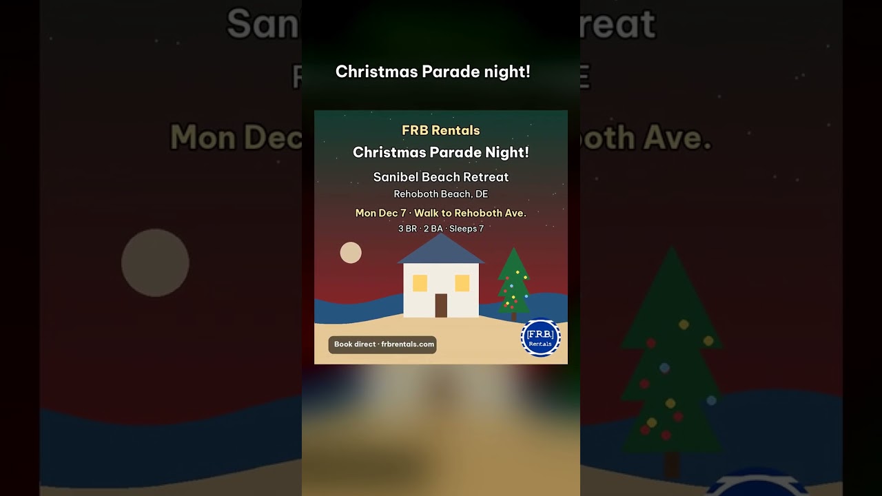 Rehoboth Beach Christmas Parade 2026 Rental, Dec 7 | FRB Rentals #Shorts