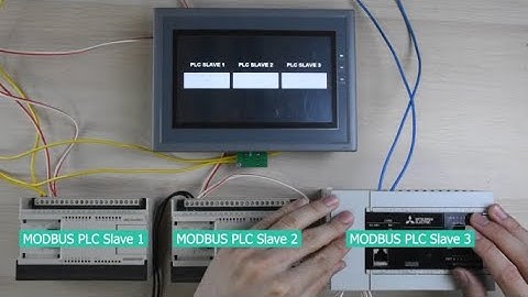 การทำระบบ 1 HMI หลาย PLC ด้วย Modbus RS485 แบบง่ายๆ | Samkoon HMI + Amsamotion PLC + Mitsubishi FX5U