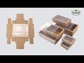 How to Fold Brown Kraft Paper Folding Drawer Boxes with Frosted PVC Cover