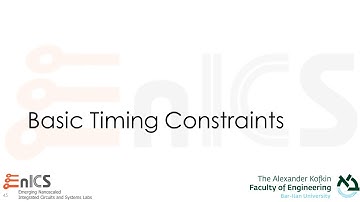 VLSI - Lecture 7e: Basic Timing Constraints