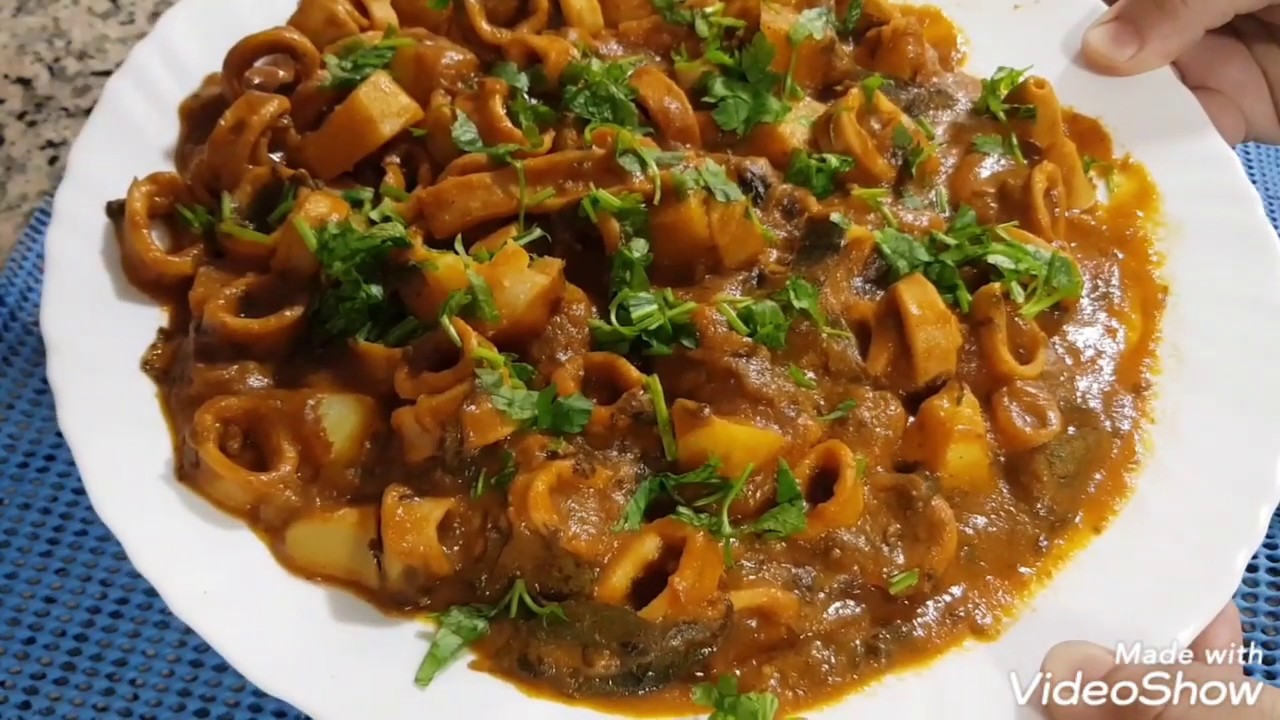 ناشف النغر او الحبار بصلصة اكثر من رائعة