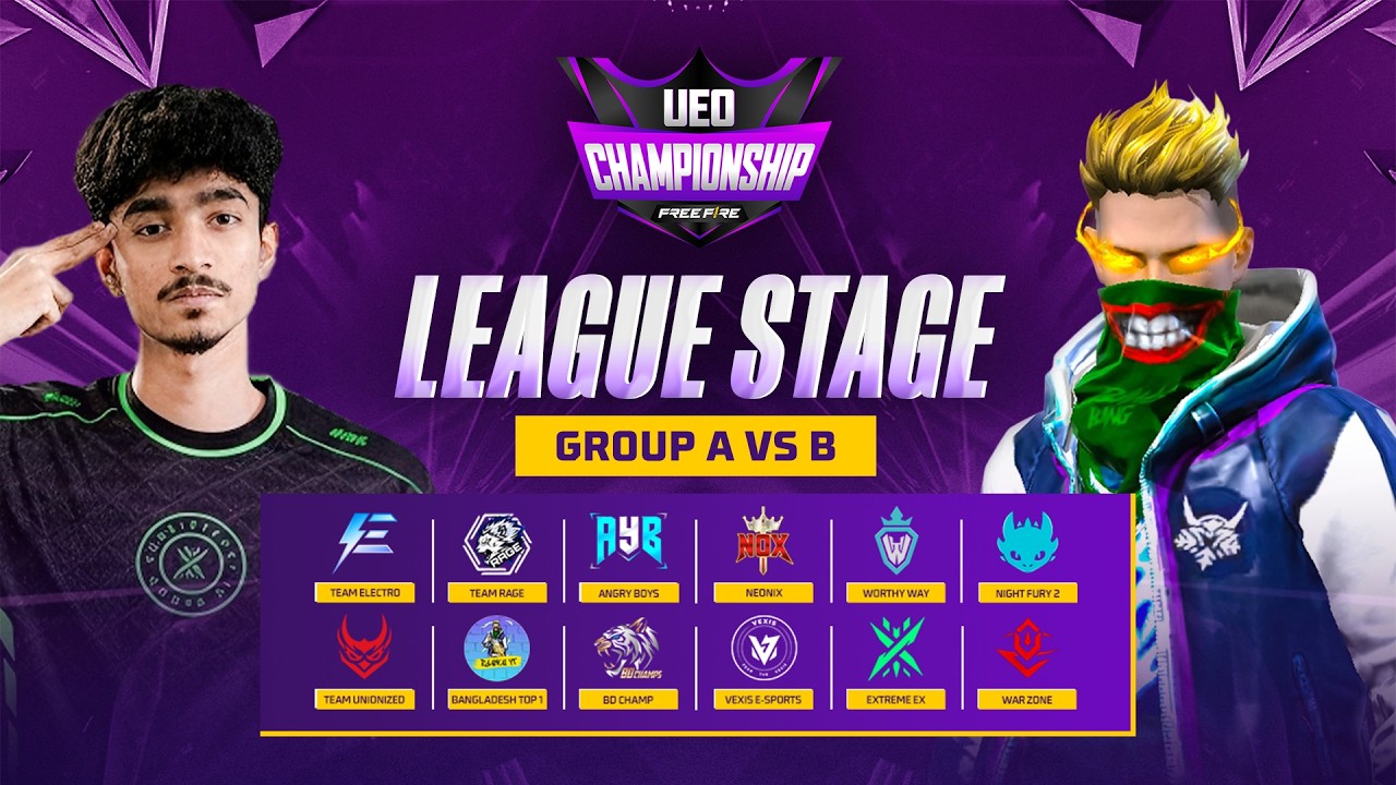 [🔴LIVE] League Stage Day - 1 : A vs B | Ueo Championship Season 12 ...