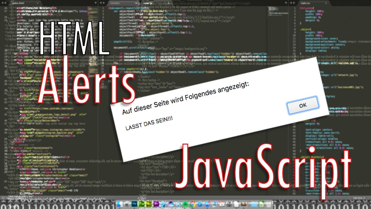 ALERTS in JAVASCRIPT - HOW TO | 💻 Programmieren mit Crisio - [HD] - YouTube