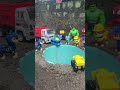 Tractor Pushes Environment Truck, Excavator, Wheel Loader, tayo bus blue, red, Hulk #funny