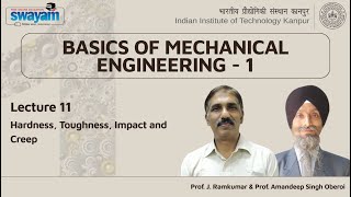 Lecture 11 : Hardness, Toughness, Impact and Creep