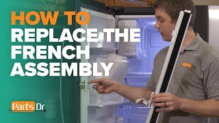 How to replace the french mullion assembly part # DA97-12683B in a Samsung  refrigerator - YouTube