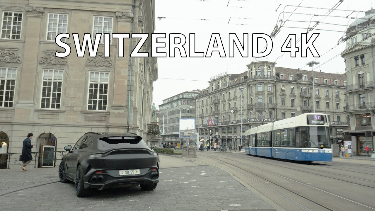 Zurich 4K - Switzerland Capital City - Driving Downtown