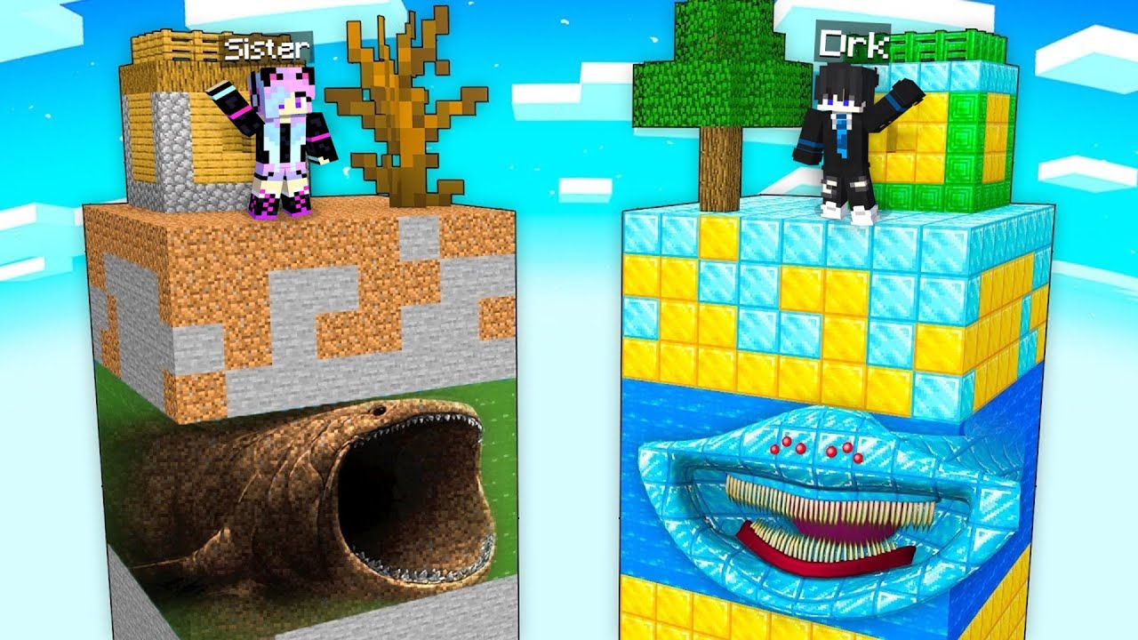 Rich EL GRAN MAJA vs Poor BLOOP Survival Chunk Battle in Minecraft