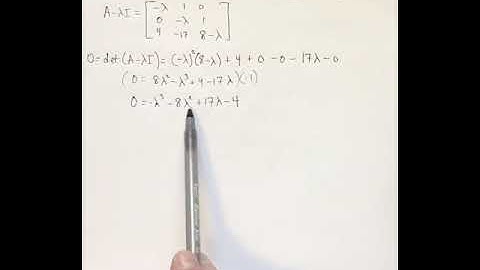 Linear Algebra - 5.1 Finding eigenvalues of a 3x3 matrix