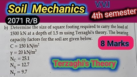 Numerical of Square Footing|| Terzaghi