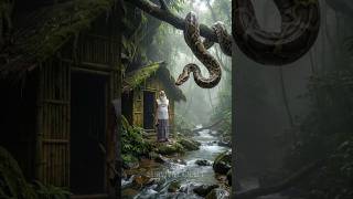 Secret Python Bamboo House Inside Jungle 😱 🐍 #shorts