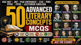 50 English Literary Theory & Criticism MCQs | Advanced Literary Concepts | UGC NET, JRF, TGT, PPSC