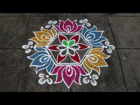 Easy Sankranthi Muggulu????7x4 dots Pongal 2023 Kolam????Sankranthi Rangoli????Pongal Border Rangoli Designs