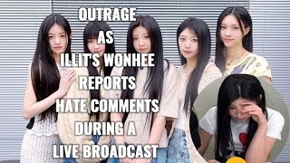 OUTRAGE AS ILLIT'S WONHEE REPORTS HATE COMMENTS DURING A LIVE BROADCAST. #illit #wonhee #youtube