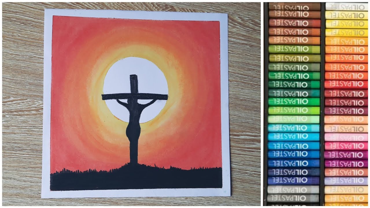 Crucifixion of Jesus | Good Friday Special | Easy Oil Pastel Drawings ...