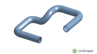 How to model a curved pipe w/surface fillet in Onshape