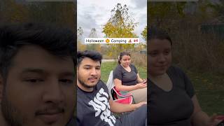 Halloween Camping in Canada with My Girlfriend 🎃#halloween #shortsfeed #shorts #couplevlog #canada