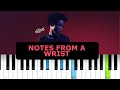 d4vd - Notes From A Wrist (Piano Tutorial)