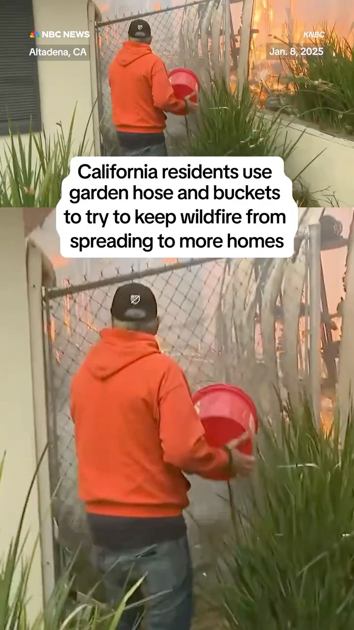 CA residents use garden hose and buckets to try to keep wildfire from spreading to more homes