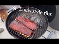 St Louis Style ribs on the Weber Kettle