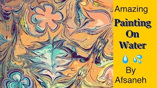 Art of Ebru //Painting on water. #EbruSanati // Fantasy flower painting // #Speedpaint