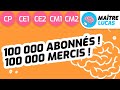 100 000 abonnés ! 100 000 mercis !!!!