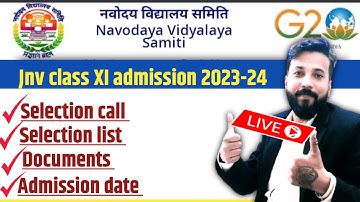 Jnv result 2023 class 11 live | documents | selection call | admission date