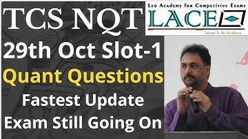 TCS NQT 29 Oct Slot-1 Quant Questions (India