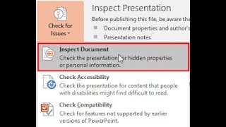 Inspect document in MS word, How to inspect  Microsoft word document