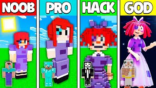 Minecraft Battle: NOOB vs PRO vs HACKER vs GOD! RAGATHA DIGITAL CIRCUS STATUE CHALLENGE in Minecraft