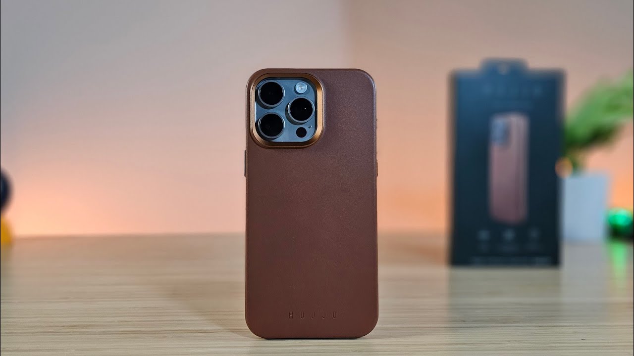 Mujjo Leather Case with MagSafe iPhone 15 Pro brown