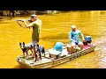 Hunting flooded rivers from our tiny boat