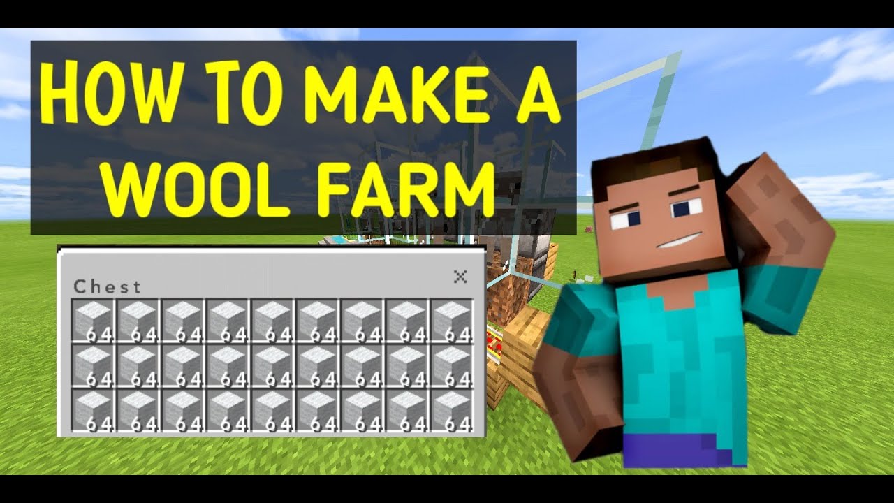 how to make automatic wool farm in minecraft||minecraft pe|| - YouTube