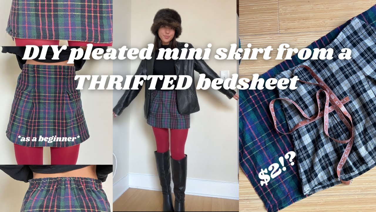 DIY Flannel Skirt from Pajamas Thrift Flip 