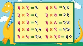 Table of 3 in Marathi | तीन चा पाढा | Multiplication Tables in Marathi | Pre School Learning Video