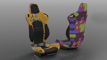 Foundry Modo , How to makea front seat , Automatic Material, no UVs.