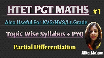 Htet Pgt Math Preparation | Htet Pgt Maths Solved Paper | Htet Pgt Classes| Partial Differentiation