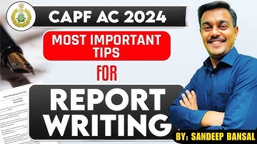 CAPF AC Exam Report Writing: Paper-2 | Important Tips | Proper Format | Time Management | #capf2025
