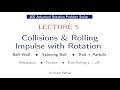 JEE Advanced Rotation & Rolling – Collisions, Impulse & Rolling Lecture 5
