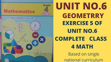 Exercise 5 of unit no.6(Geometry)complete class 4 math /single national curriculum