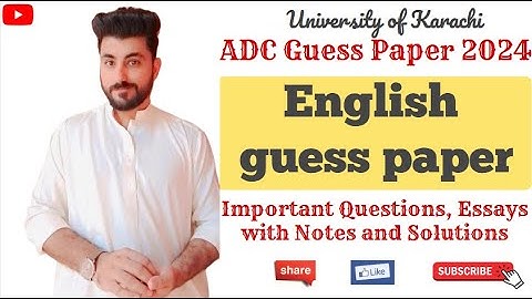 English Guess Paper | ADC Part 01 | ADC Exams 2024 | For ADC, ADA , ADS | Aamir Nazir