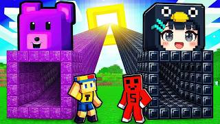 Samet ve Tuna: Gugu Gaga Penguin vs Süper Mor Ayı Tünel Yarışı Yaptık !! - Minecraft
