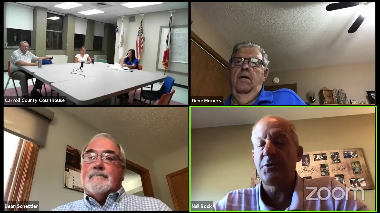 Carroll County Iowa Supervisors Meeting 8/31/20 YouTube