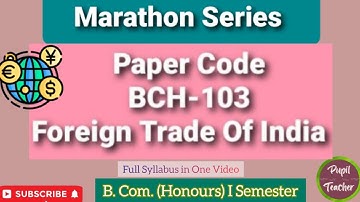 Marathon Series: Paper- Foreign Trade Of India #bcomhons #lu #foreigntrade @educational_unnati