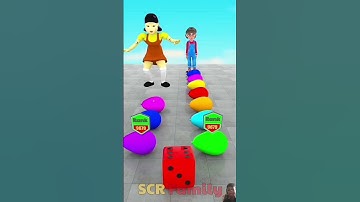 Squid doll and Tani play a dice game#youtubeshorts