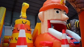 Inflatable Playground Giant Worker #inflatables #trampoline #slide #bouncer #catle #jumping
