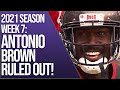 Tampa Bay Buccaneers Antonio Brown and others ruled OUT in week 7 vs Bears!